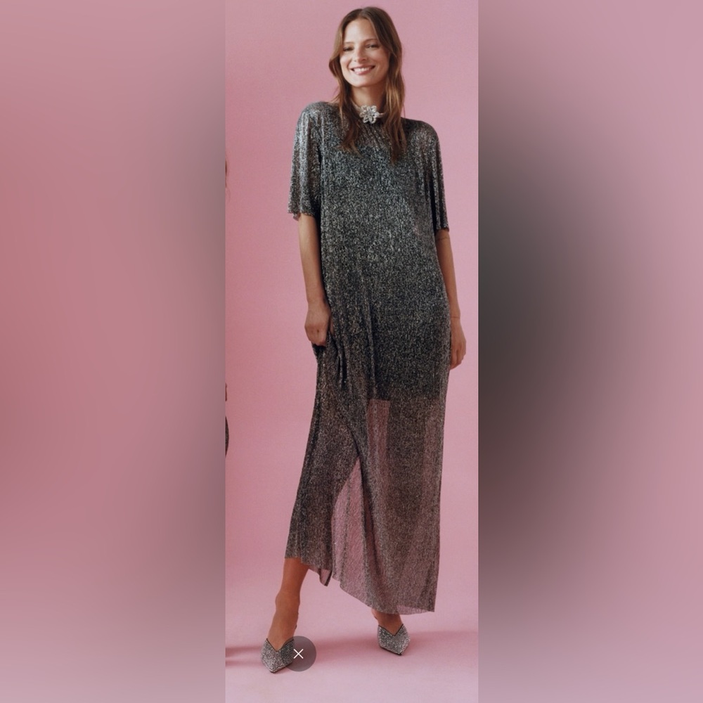 NWOT - never worn beautiful Mango long Lurex Dress